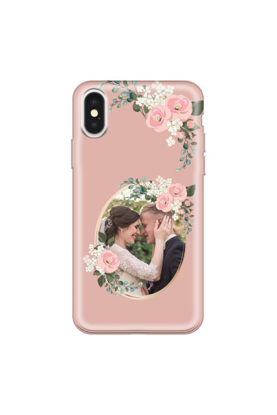 APPLE - iPhone X - Soft Clear Case - Pink Floral Mirror Photo