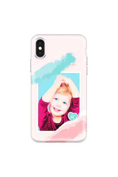 APPLE - iPhone X - Soft Clear Case - Kids Initial Photo