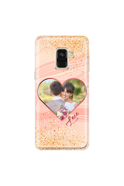 SAMSUNG - Galaxy A8 - Soft Clear Case - Glitter Love Heart Photo
