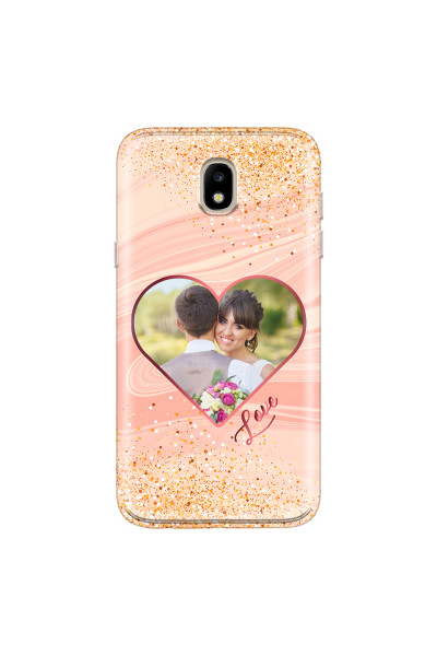 SAMSUNG - Galaxy J3 2017 - Soft Clear Case - Glitter Love Heart Photo