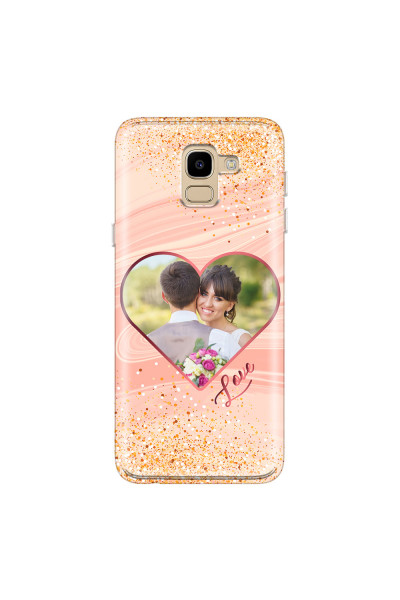 SAMSUNG - Galaxy J6 - Soft Clear Case - Glitter Love Heart Photo