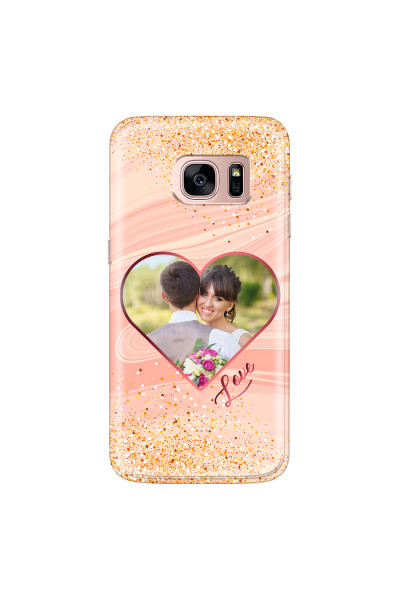 SAMSUNG - Galaxy S7 - Soft Clear Case - Glitter Love Heart Photo