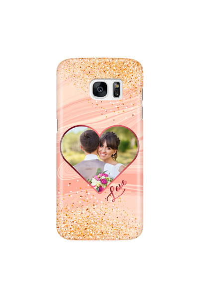 SAMSUNG - Galaxy S7 Edge - 3D Snap Case - Glitter Love Heart Photo