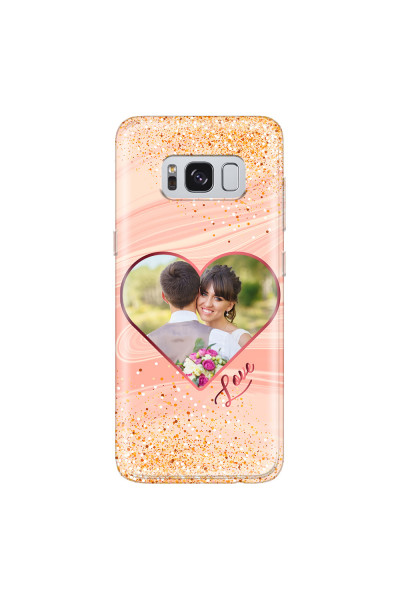 SAMSUNG - Galaxy S8 Plus - Soft Clear Case - Glitter Love Heart Photo