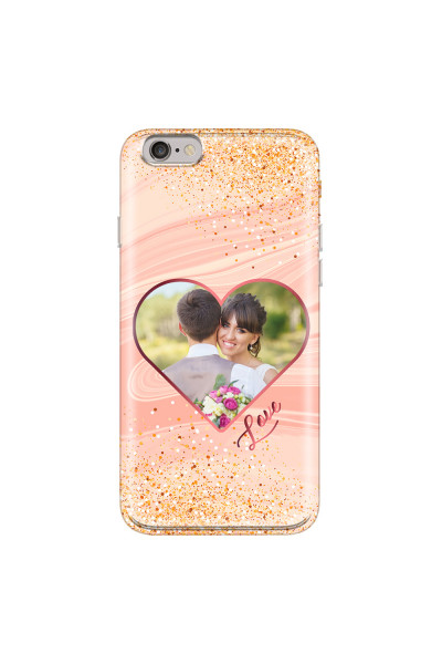 APPLE - iPhone 6S - Soft Clear Case - Glitter Love Heart Photo