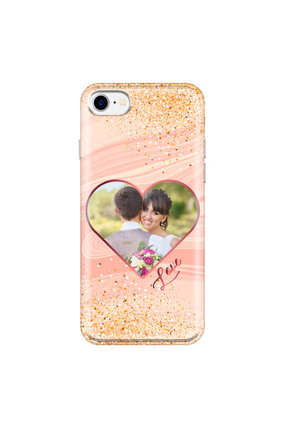 APPLE - iPhone 7 - Soft Clear Case - Glitter Love Heart Photo