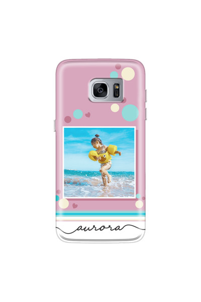 SAMSUNG - Galaxy S7 Edge - Soft Clear Case - Cute Dots Photo Case