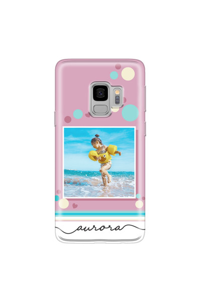 SAMSUNG - Galaxy S9 - Soft Clear Case - Cute Dots Photo Case