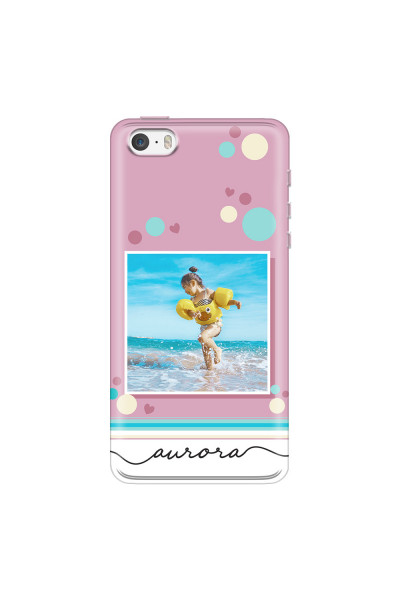 APPLE - iPhone 5S - Soft Clear Case - Cute Dots Photo Case
