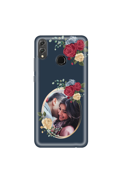 HONOR - Honor 8X - Soft Clear Case - Blue Floral Mirror Photo