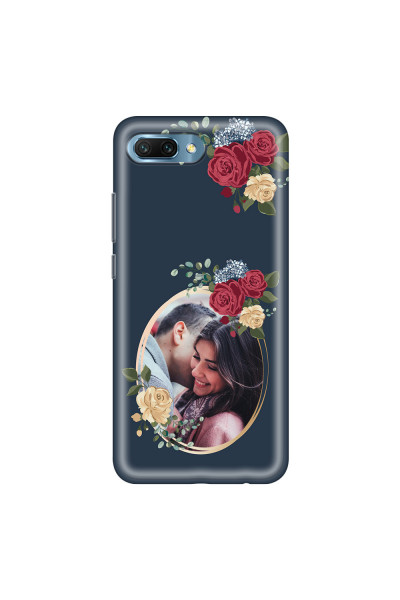 HONOR - Honor 10 - Soft Clear Case - Blue Floral Mirror Photo