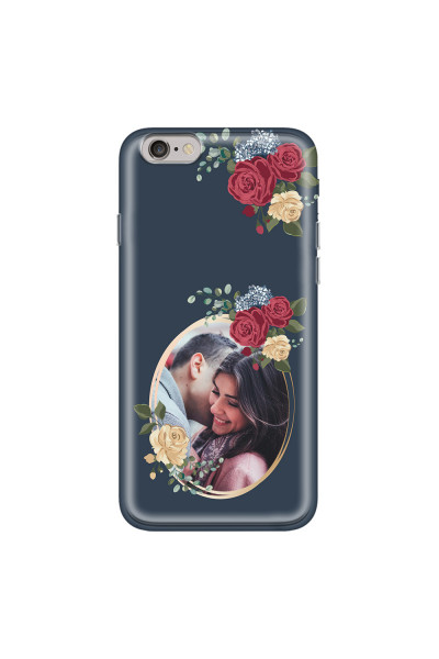 APPLE - iPhone 6S - Soft Clear Case - Blue Floral Mirror Photo