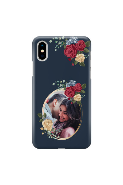 APPLE - iPhone X - 3D Snap Case - Blue Floral Mirror Photo