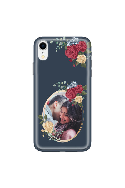 APPLE - iPhone XR - Soft Clear Case - Blue Floral Mirror Photo