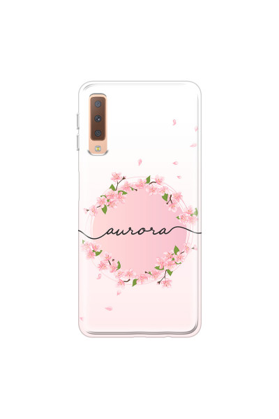 SAMSUNG - Galaxy A7 2018 - Soft Clear Case - Sakura Handwritten Circle