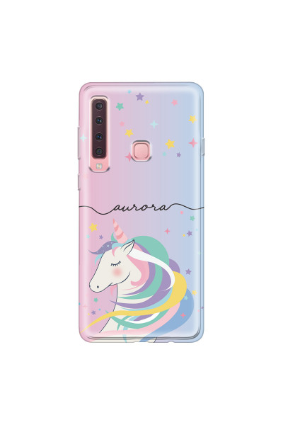 SAMSUNG - Galaxy A9 2018 - Soft Clear Case - Pink Unicorn Handwritten