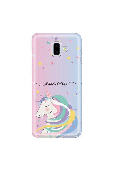SAMSUNG - Galaxy J6 Plus - Soft Clear Case - Pink Unicorn Handwritten