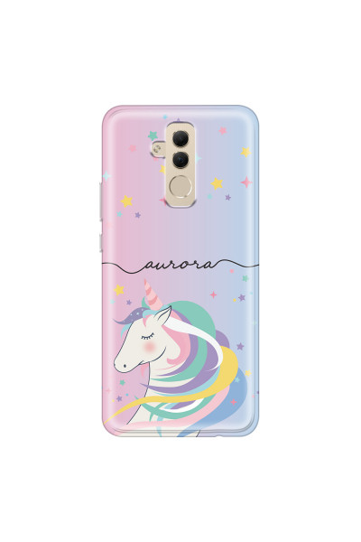 HUAWEI - Mate 20 Lite - Soft Clear Case - Pink Unicorn Handwritten