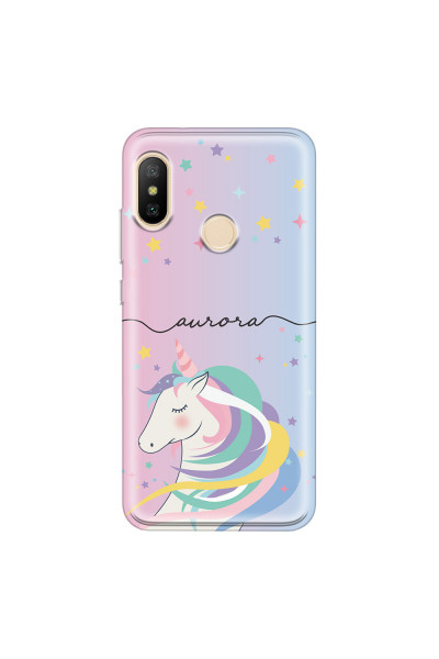XIAOMI - Mi A2 Lite - Soft Clear Case - Pink Unicorn Handwritten