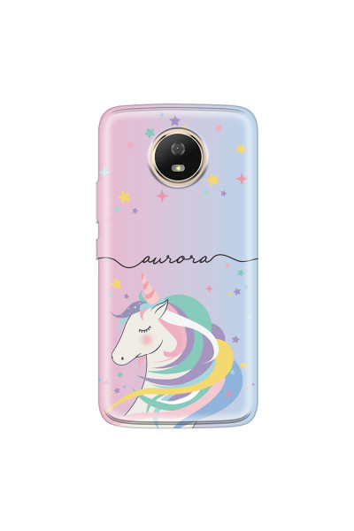 MOTOROLA by LENOVO - Moto G5s - Soft Clear Case - Pink Unicorn Handwritten
