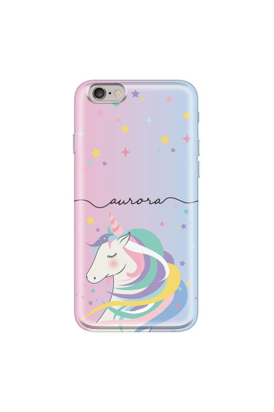 APPLE - iPhone 6S - Soft Clear Case - Pink Unicorn Handwritten