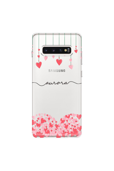 SAMSUNG - Galaxy S10 Plus - Soft Clear Case - Love Hearts Strings