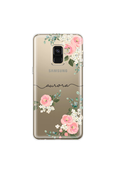 SAMSUNG - Galaxy A8 - Soft Clear Case - Pink Floral Handwritten