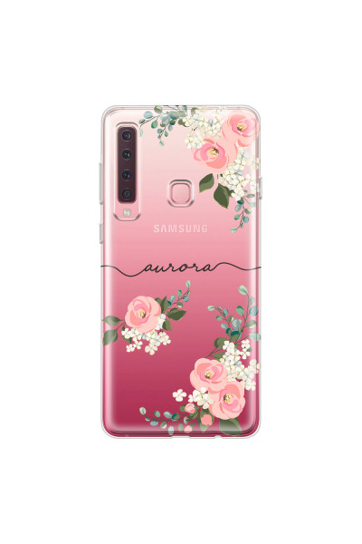 SAMSUNG - Galaxy A9 2018 - Soft Clear Case - Pink Floral Handwritten