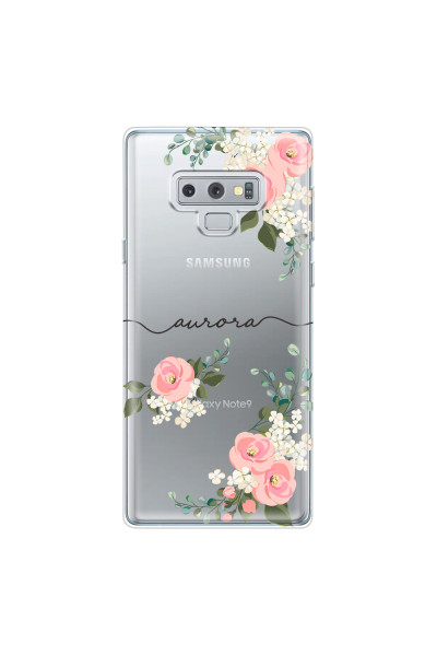 SAMSUNG - Galaxy Note 9 - Soft Clear Case - Pink Floral Handwritten