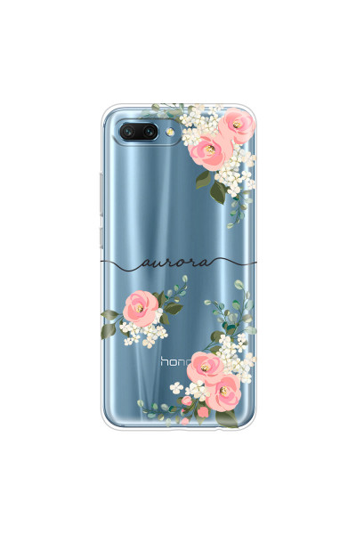 HONOR - Honor 10 - Soft Clear Case - Pink Floral Handwritten