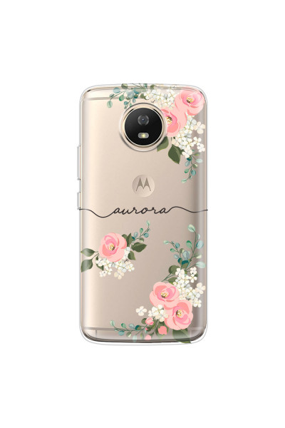 MOTOROLA by LENOVO - Moto G5s - Soft Clear Case - Pink Floral Handwritten