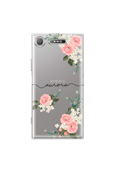 SONY - Sony XZ1 - Soft Clear Case - Pink Floral Handwritten