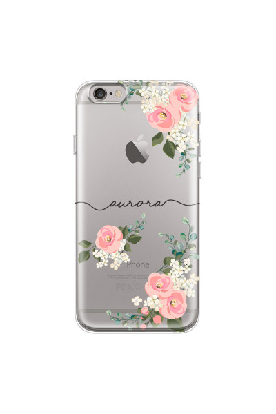 APPLE - iPhone 6S - Soft Clear Case - Pink Floral Handwritten