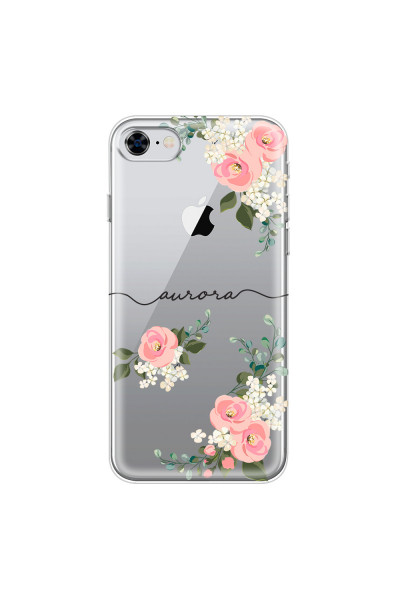 APPLE - iPhone 8 - Soft Clear Case - Pink Floral Handwritten