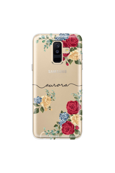 SAMSUNG - Galaxy A6 Plus - Soft Clear Case - Red Floral Handwritten
