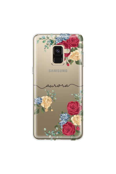 SAMSUNG - Galaxy A8 - Soft Clear Case - Red Floral Handwritten