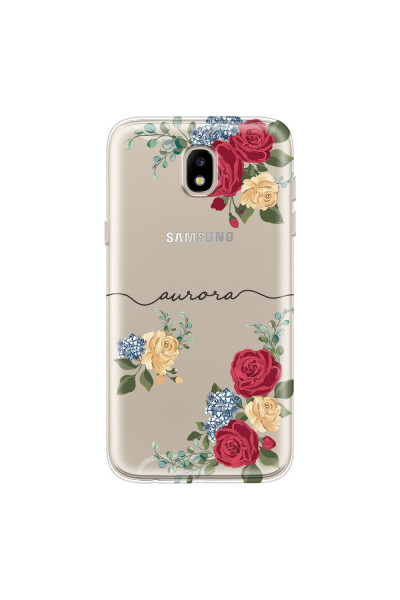SAMSUNG - Galaxy J3 2017 - Soft Clear Case - Red Floral Handwritten