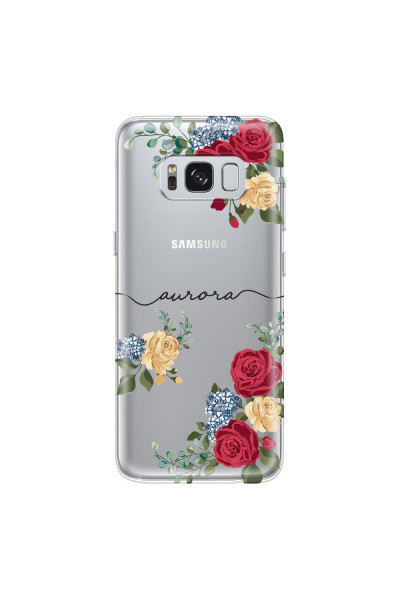 SAMSUNG - Galaxy S8 Plus - Soft Clear Case - Red Floral Handwritten