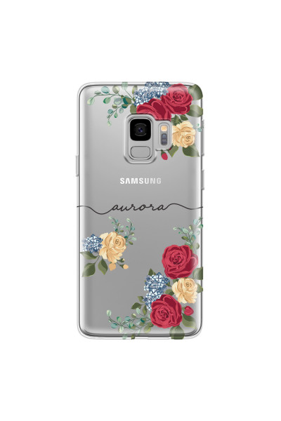 SAMSUNG - Galaxy S9 - Soft Clear Case - Red Floral Handwritten