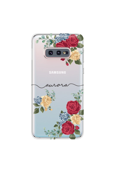 SAMSUNG - Galaxy S10e - Soft Clear Case - Red Floral Handwritten