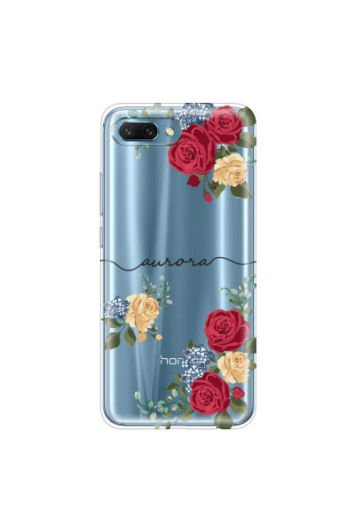 HONOR - Honor 10 - Soft Clear Case - Red Floral Handwritten