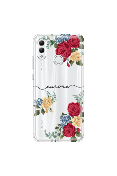 HONOR - Honor 10 Lite - Soft Clear Case - Red Floral Handwritten