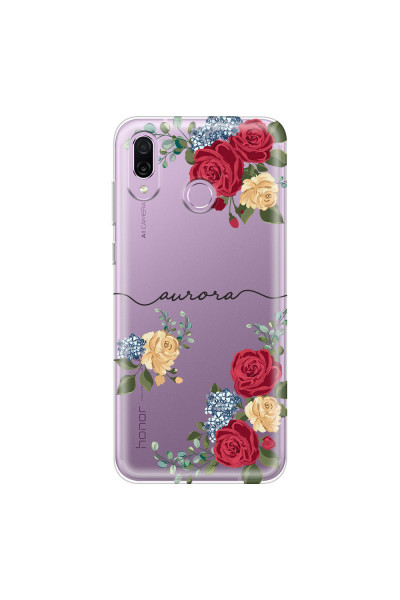 HONOR - Honor Play - Soft Clear Case - Red Floral Handwritten