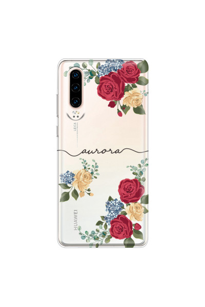 HUAWEI - P30 - Soft Clear Case - Red Floral Handwritten