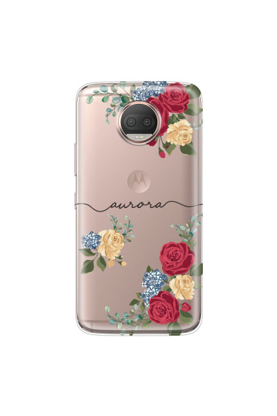 MOTOROLA by LENOVO - Moto G5s Plus - Soft Clear Case - Red Floral Handwritten
