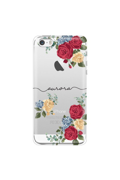 APPLE - iPhone 5S - Soft Clear Case - Red Floral Handwritten