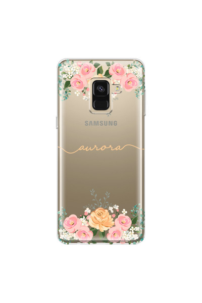 SAMSUNG - Galaxy A8 - Soft Clear Case - Gold Floral Handwritten