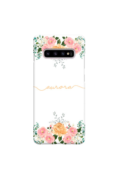 SAMSUNG - Galaxy S10 Plus - 3D Snap Case - Gold Floral Handwritten