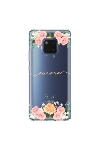 HUAWEI - Mate 20 Pro - Soft Clear Case - Gold Floral Handwritten