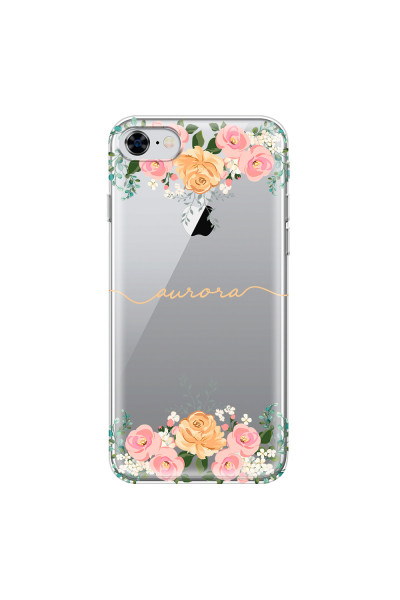 APPLE - iPhone 8 - Soft Clear Case - Gold Floral Handwritten